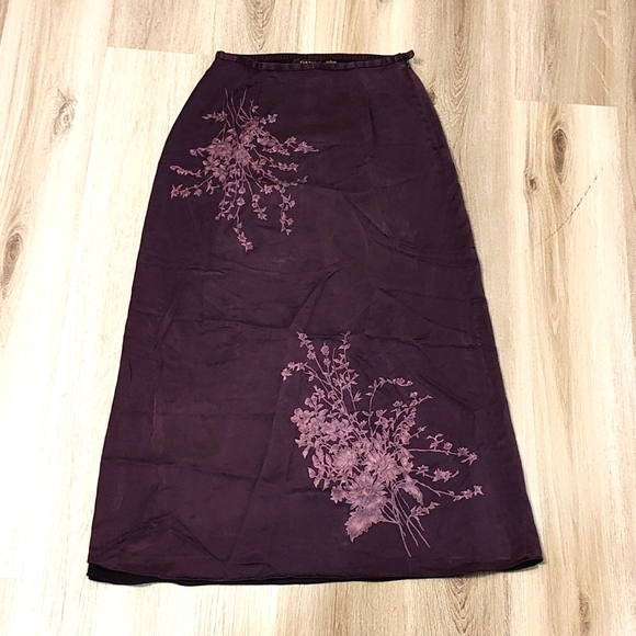 Dana Buchan Vintage Silk Maxi Skirt - Picture 1 of 5